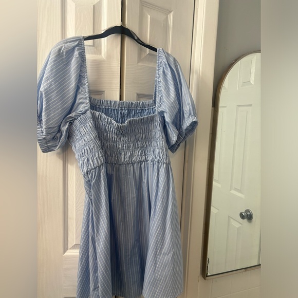 Celebrity Pink Light Blue Square Neck Dress - Picture 2 of 3